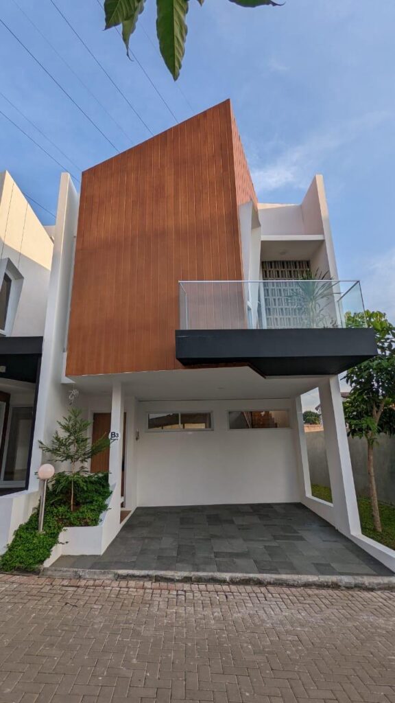 Fasad rumah 2 lantai Aeera Bintaro di Ciputat dekat Bintaro